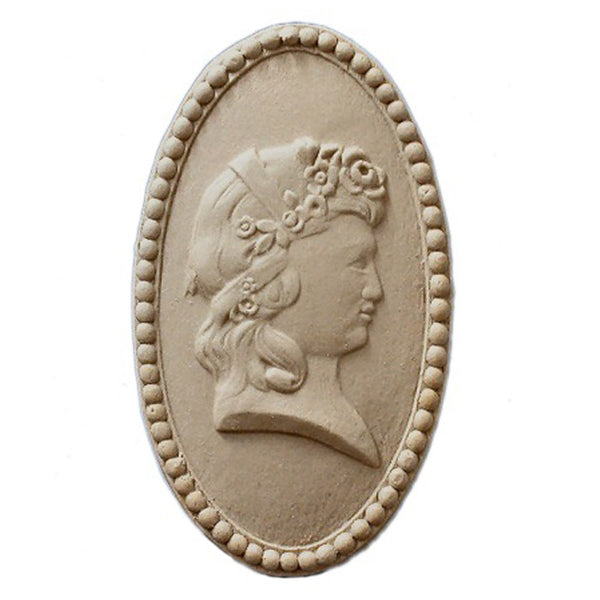 Item Number: FCE-F3-CP-2 - 2-1/4"(W) x 4-1/2"(H) - Ornate Cameo Applique - [Compo Material] - Brockwell Incorporated