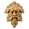 Item Number: FCE-9836-CP-2 - 4"(W) x 5-5/8"(H) x 1"(Relief) - Green Man Face Applique - [Compo Material] - Brockwell Incorporated