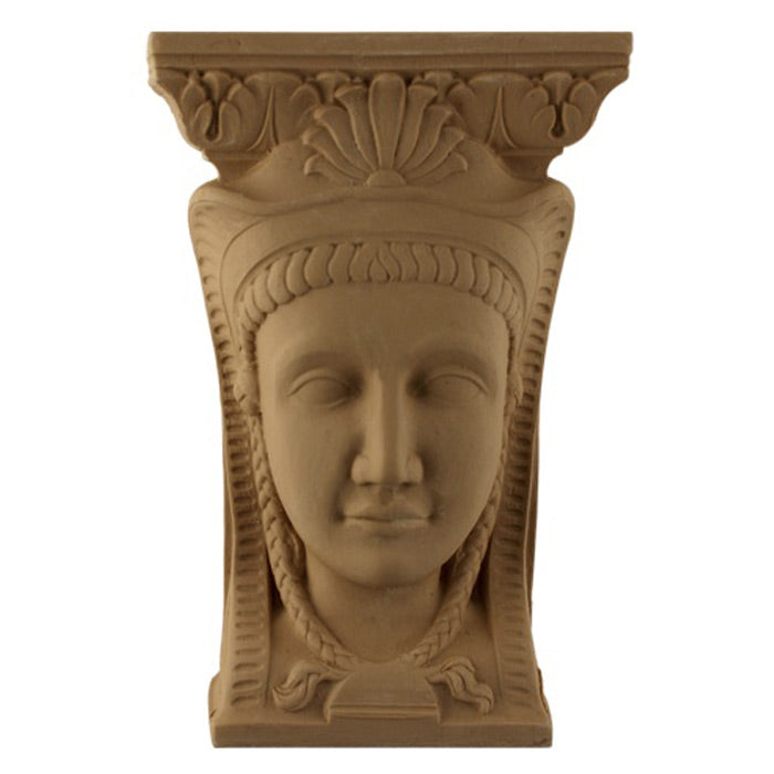 Item Number: FCE-43411-CP-2 - 4"(W) x 5-3/4"(H) x 1-1/8"(Relief) - Egyptian Face Applique - [Compo Material] - Brockwell Incorporated
