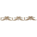 Interior Stain-Grade 4-1/8"(W) x 1-1/2"(H) x 3/16"(Relief) - Swag Colonial Style Applique - [Compo Material] - Decorative Ornament