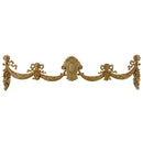 Interior Stain-Grade 19-3/4"(W) x 5-1/4"(H) x 1/2"(Relief) - French Renaissance Swag - [Compo Material] - Decorative Ornament