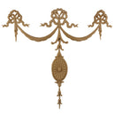 Interior Stain-Grade 16-1/2"(W) x 15-1/2"(H) - Vertical Decorative Festoon Design - [Compo Material] - Decorative Ornament