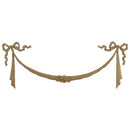 Interior Stain-Grade 15-3/4"(W) x 5-3/4"(H) x 1/4"(Relief) - Colonial Swag / Festoon Applique - [Compo Material] - Decorative Ornament