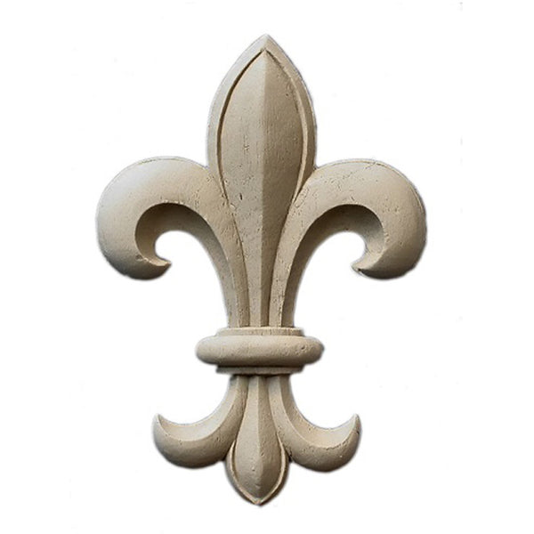 Resin Accent - 3-3/4"(W) x 5-1/4"(H) x 5/16"(Relief) - Renaissance Fleur de Lis - [Compo Material] - Brockwell Incorporated