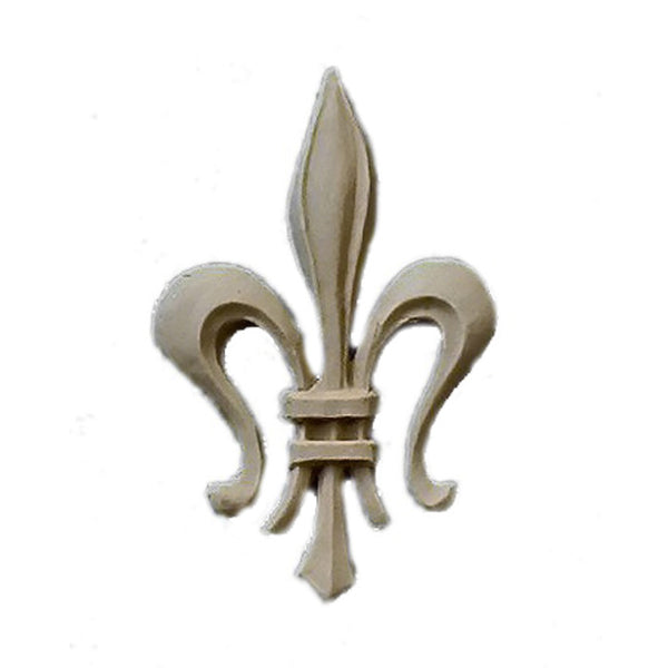 Resin Accent - 1-1/4"(W) x 2-1/8"(H) x 1/8"(Relief) - Gothic Fleur de Lis - [Compo Material] - Brockwell Incorporated