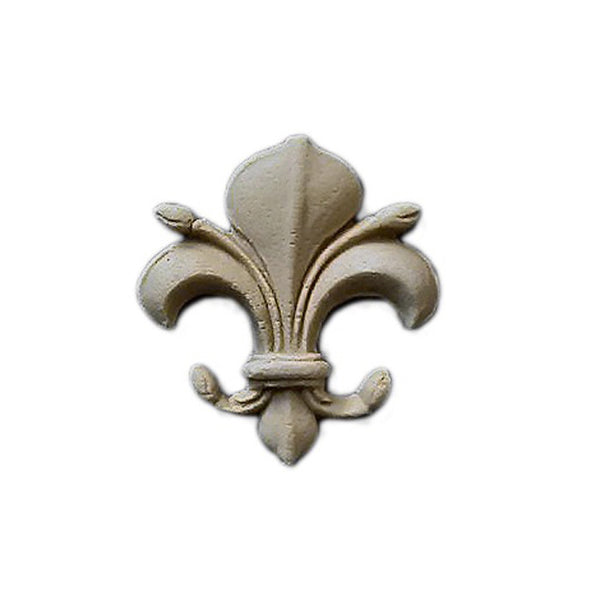 Resin Accent - 1-3/8"(W) x 1-1/2"(H) x 1/4"(Relief) - Gothic Fleur de Lis - [Compo Material] - Brockwell Incorporated