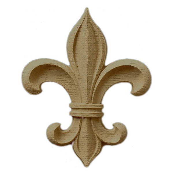Resin Accent - 1-3/8"(W) x 1-3/4"(H) x 3/16"(Relief) - Classic Style Fleur de Lis - [Compo Material] - Brockwell Incorporated