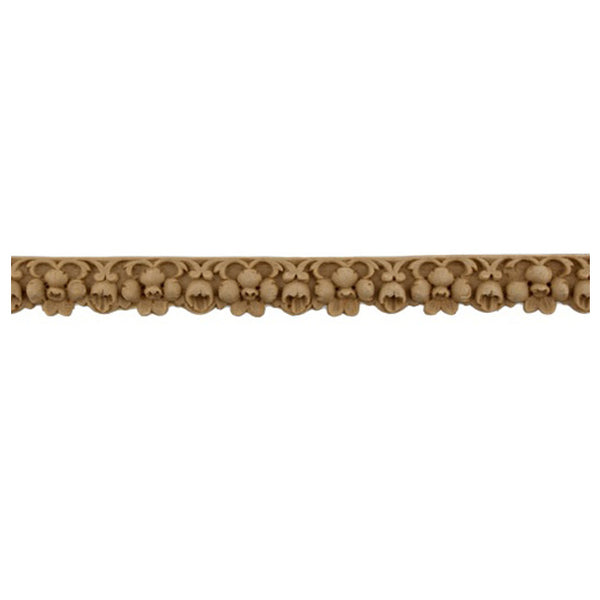 3/4"(H) - Cast Width: 17" - Interior Linear Moulding - Decorative Floral Design - [Compo Material]-Brockwell Incorporated 
