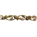 7/8"(H) x 1/4"(Relief) - Stainable Linear Moulding - Running Vine & Rose Design - [Compo Material]-Brockwell Incorporated 