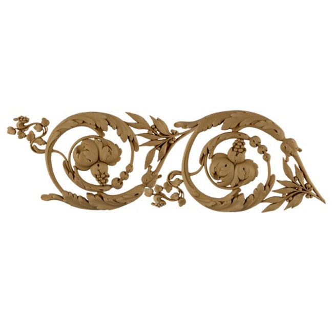 8-1/2"(H) x 3/4"(Relief) - Stainable Linear Molding - Louis XVI Floral Scroll Design - [Compo Material]-Brockwell Incorporated 
