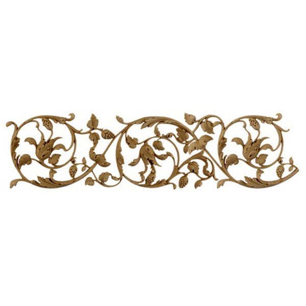 4"(H) x 1/4"(Relief) - Stainable Linear Molding - Italian Renaissance Floral Scroll Design - [Compo Material]-Brockwell Incorporated 