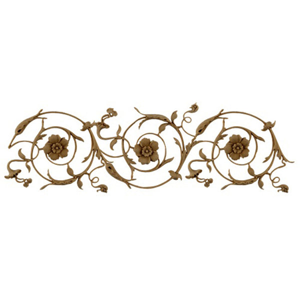 5"(H) x 1/4"(Relief) - Stainable Linear Molding - Italian Renaissance Floral Scroll Design - [Compo Material]-Brockwell Incorporated 