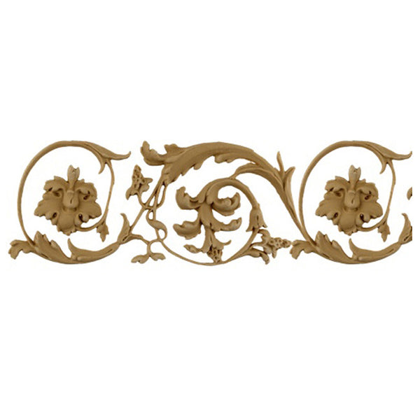 3-3/4"(H) x 3/16"(Relief) - Linear Molding - Italian Renaissance Floral Design - [Compo Material]-Brockwell Incorporated 