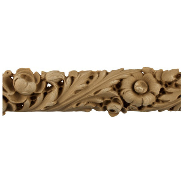 1-3/4"(H) x 3/4"(Relief) - Linear Molding - Louis XVI Floral Design - [Compo Material]-Brockwell Incorporated 