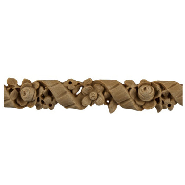 3/4"(H) x 1/4"(Relief) - Linear Molding - Louis XVI Floral Design - [Compo Material]-Brockwell Incorporated 