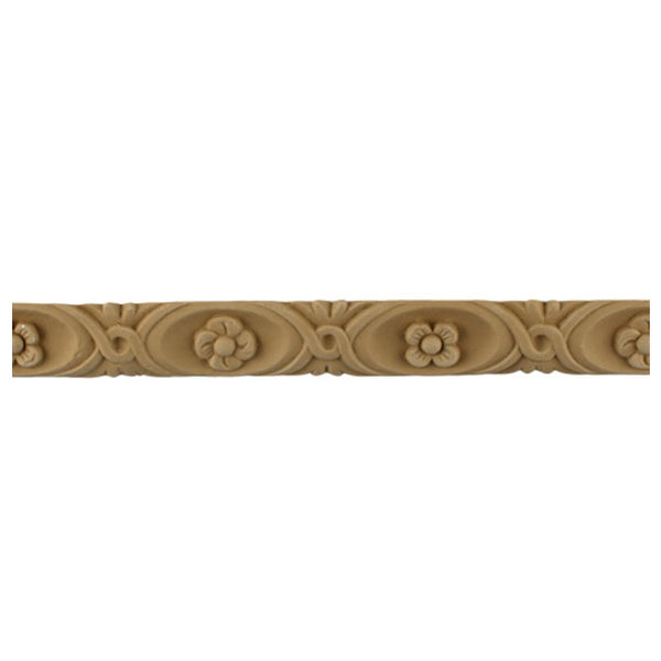 1"(H) x 5/8"(Relief) - Modern Floral Linear Molding Design - [Compo Material]-Brockwell Incorporated 
