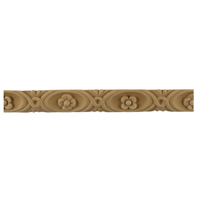 1"(H) x 5/8"(Relief) - Modern Floral Linear Molding Design - [Compo Material]-Brockwell Incorporated 