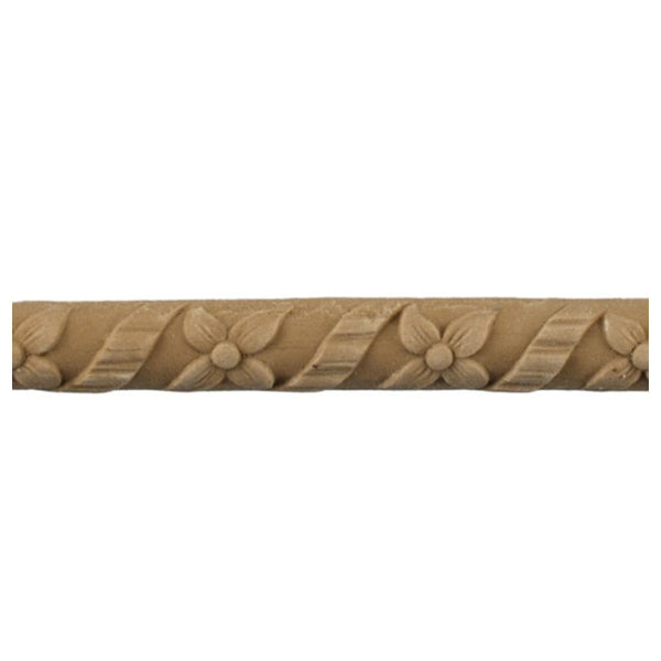 9/16"(H) x 3/8"(Relief) - French Rope Floral Linear Molding Design - [Compo Material]-Brockwell Incorporated 