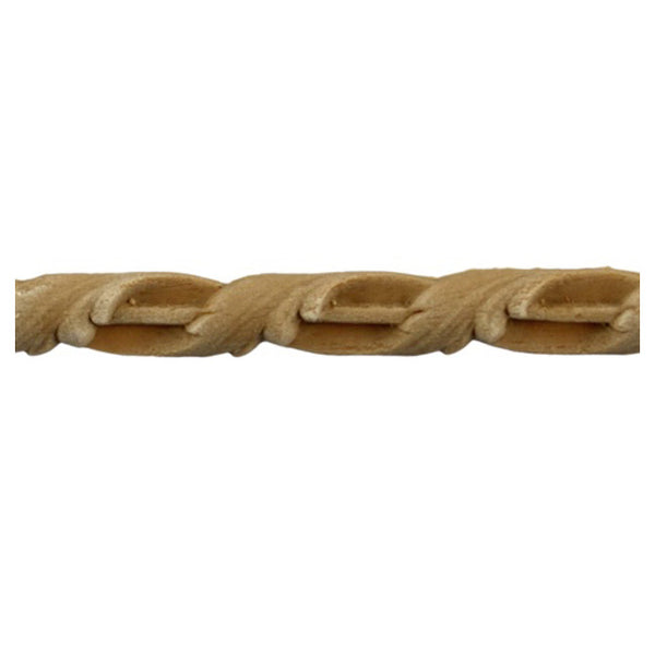 3/8"(H) x 3/16"(Relief) - Interior Linear Moulding - Leaf Rope Design - [Compo Material]-Brockwell Incorporated 