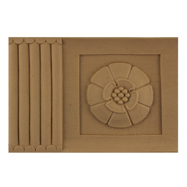 ColumnsDirect.com - 4-7/8"(H) x 3/8"(Relief) - Colonial Fluted w/ Rosette Linear Molding Design - [Compo Material]
