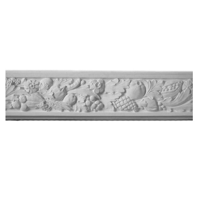 5-1/2"(H) x 1-1/2"(Relief) - Fruit Frieze Molding Design - [Plaster Material] - Brockwell Incorporated 