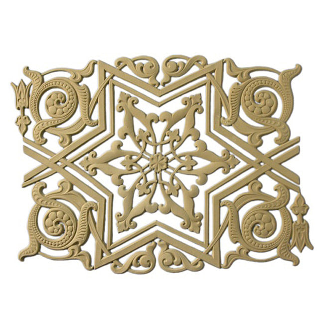 14-1/2"(H) x 1/8"(Relief) - Linear Moulding - Moorish Geometric Design - [Compo Material] - Brockwell Incorporated 