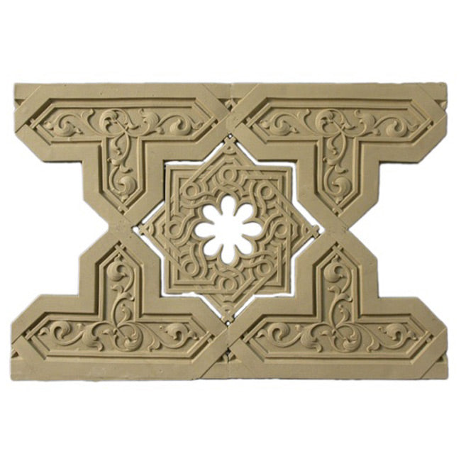 9-5/8"(H) x 3/16"(Relief) - Linear Moulding - Moorish Geometric Design - [Compo Material] - Brockwell Incorporated 