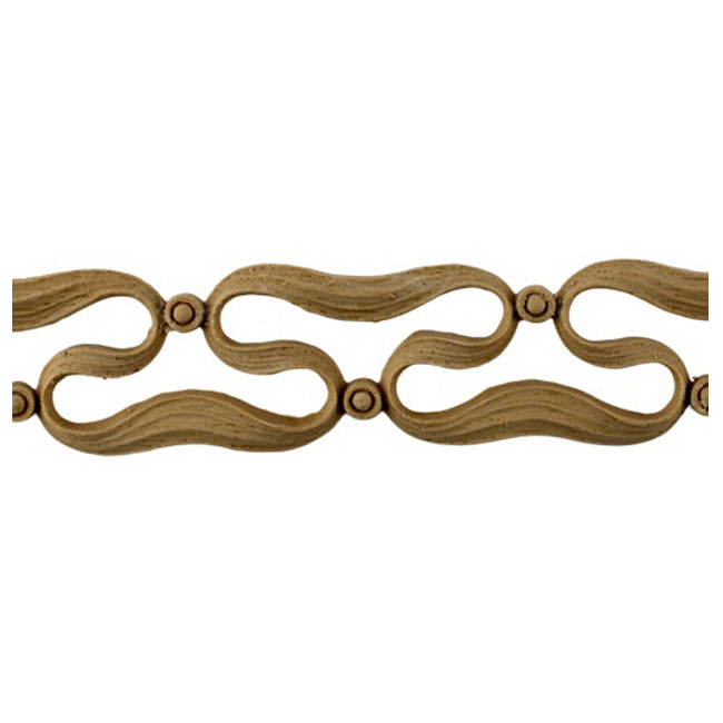 1-7/8"(H) x 3/16"(Relief) - Linear Moulding - Art Nouveau Vine Scroll Geometric Design - [Compo Material] - Brockwell Incorporated 