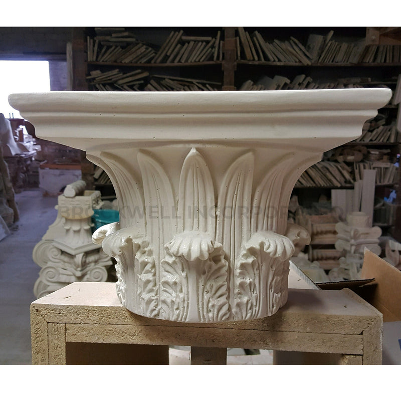 Corinthian Order (Greek) - "Tower of the Winds" - ROUND Column Capital - [Plaster Material] - Brockwell Incorporated 
