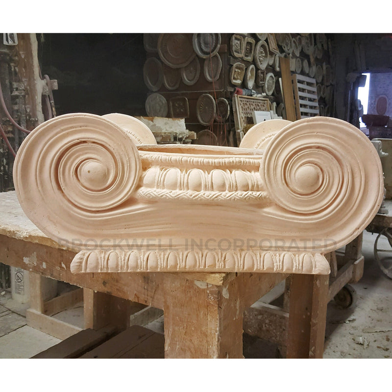 Ionic Order (Greek) - Erechtheum - ROUND Column Capital - [Plaster Material] - Brockwell Incorporated 