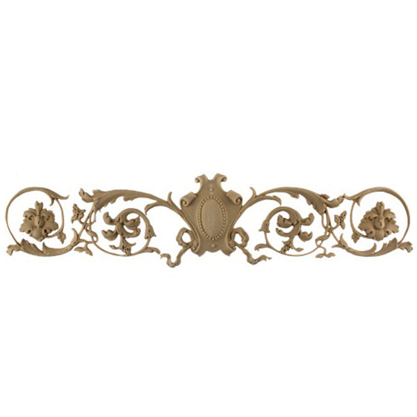 Shop Beautiful 19-3/4"(W) x 5"(H) x 3/8"(Relief) - Decorative Shield w/ Scrolls Horizontal Design - [Compo Material]-HRZ-5467-CP-2