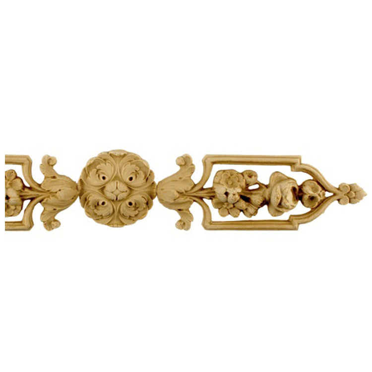 Shop Beautiful 12-1/2"(W) x 2"(H) - Vine & Flower w/ Rosette Decorative Horizontal Design - [Compo Material]-HRZ-F8651-CP-2