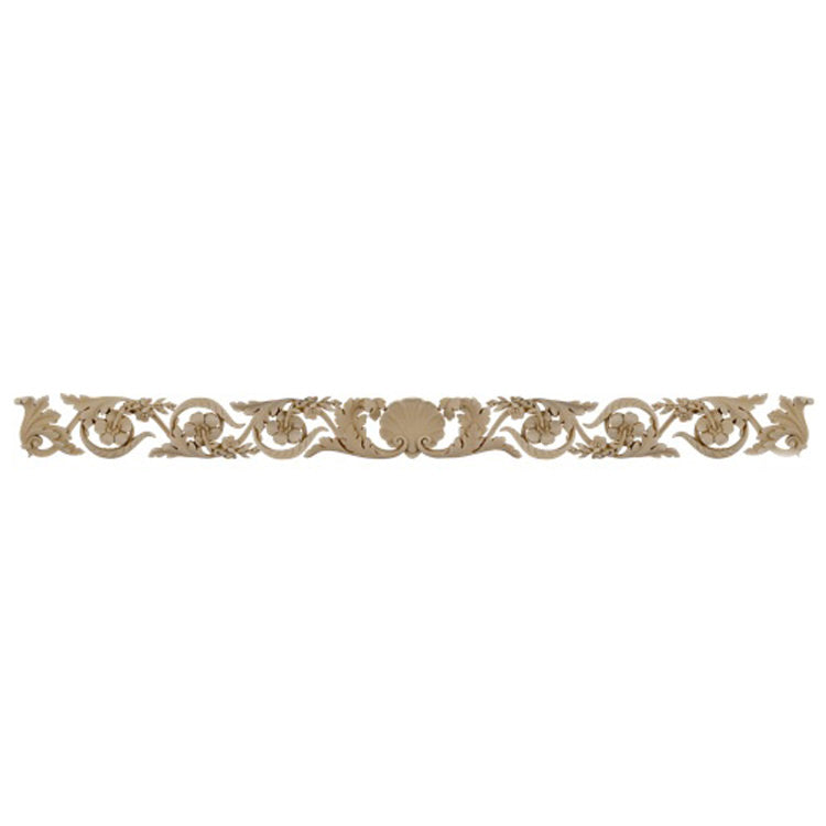 Shop Beautiful 51-1/2"(W) x 4"(H) x 3/8"(Relief) - Shell w/ Scrolls Horizontal Design - [Compo Material]-HRZ-4677-CP-2