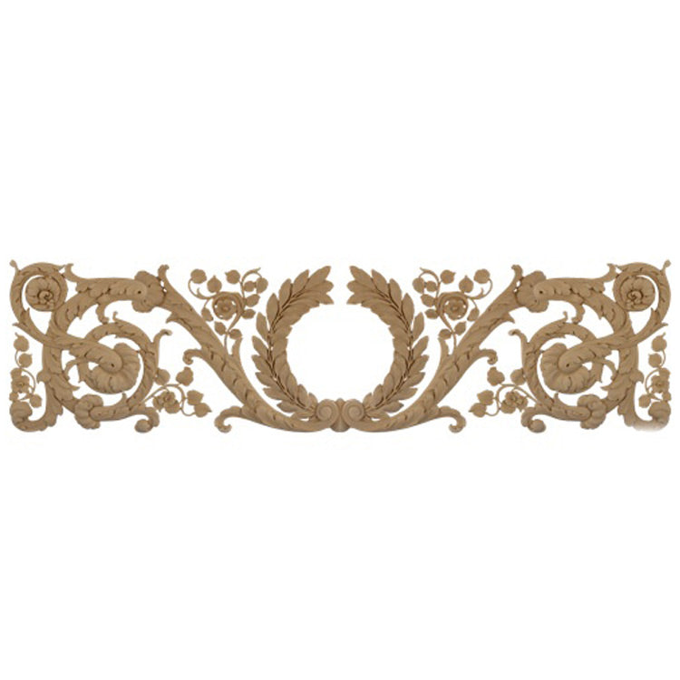 Shop Beautiful 42-1/4"(W) x 12"(H) x 5/16"(Relief) - French Renaissance Wreath Horizontal Design - [Compo Material]-HRZ-3889-CP-2