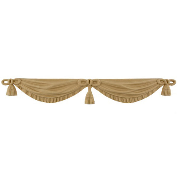 Shop Beautiful 14"(W) x 2"(H) - Drapery Swag & Tassel Horizontal Design - [Compo Material]-HRZ-F0981-CP-2