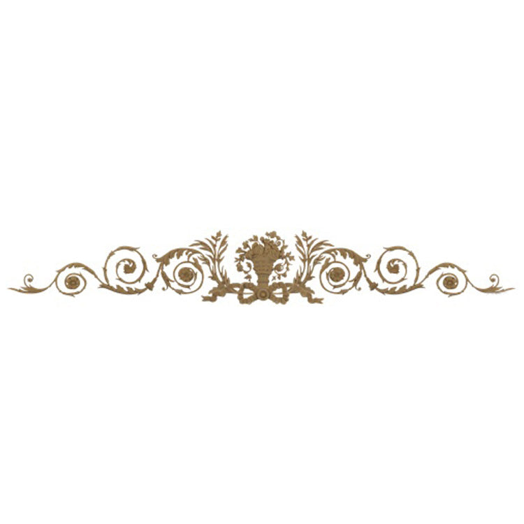 Shop Beautiful 70"(W) x 11-1/2"(H) x 3/8"(Relief) - Floral Urn w/ Branches & Scrolls Horizontal Design - [Compo Material]-HRZ-2375-CP-2