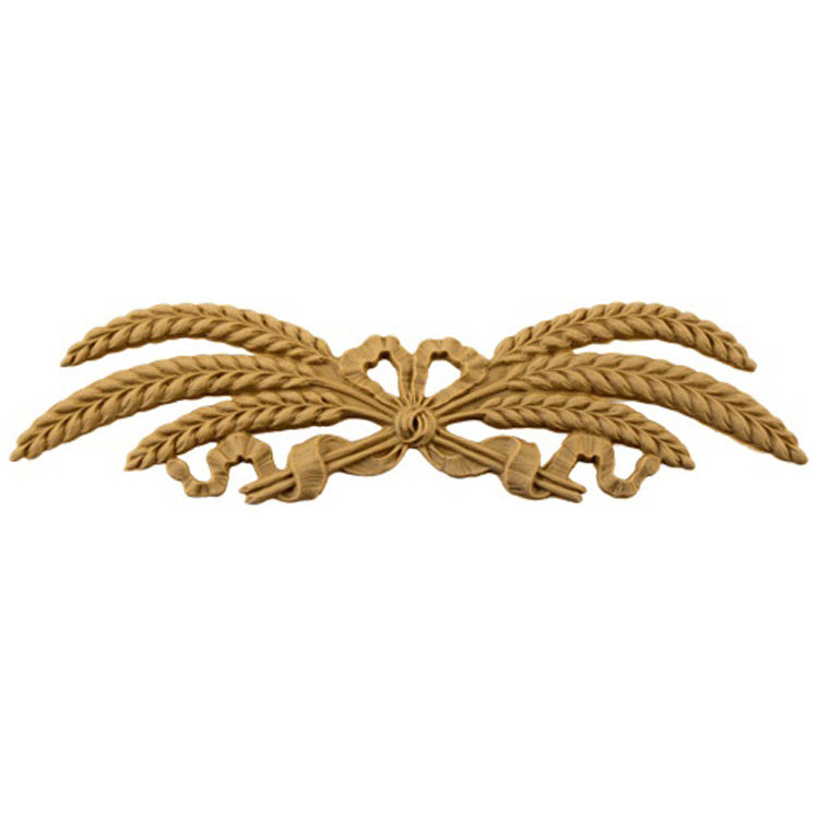 Shop Beautiful 10-1/4"(W) x 2-1/2"(H) - Wheat & Ribbon Decorative Horizontal Design - [Compo Material]-HRZ-F3721-CP-2