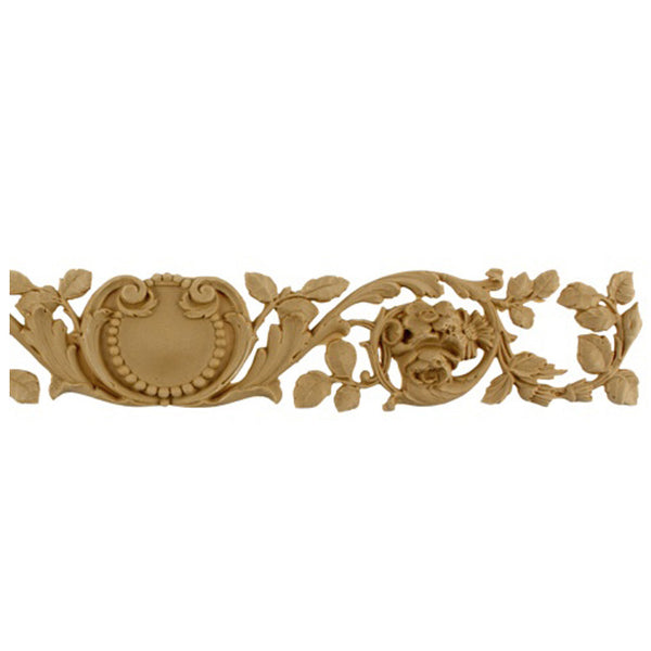 Shop Beautiful 17"(W) x 2-1/2"(H) - Floral Band w/ Shell Decorative Horizontal Design - [Compo Material]-HRZ-F7351-CP-2