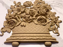 7-1/2"(W) x 8"(H) x 7/16"(Relief) - Louis XVI Basket Accent - [Compo Material]