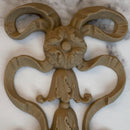3"(W) x 8-1/2"(H) x 1/2"(Relief) - Empire Vertical Bell Flower Drop Applique - [Compo Material]