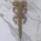 3"(W) x 8-1/2"(H) x 1/2"(Relief) - Empire Vertical Bell Flower Drop Applique - [Compo Material]