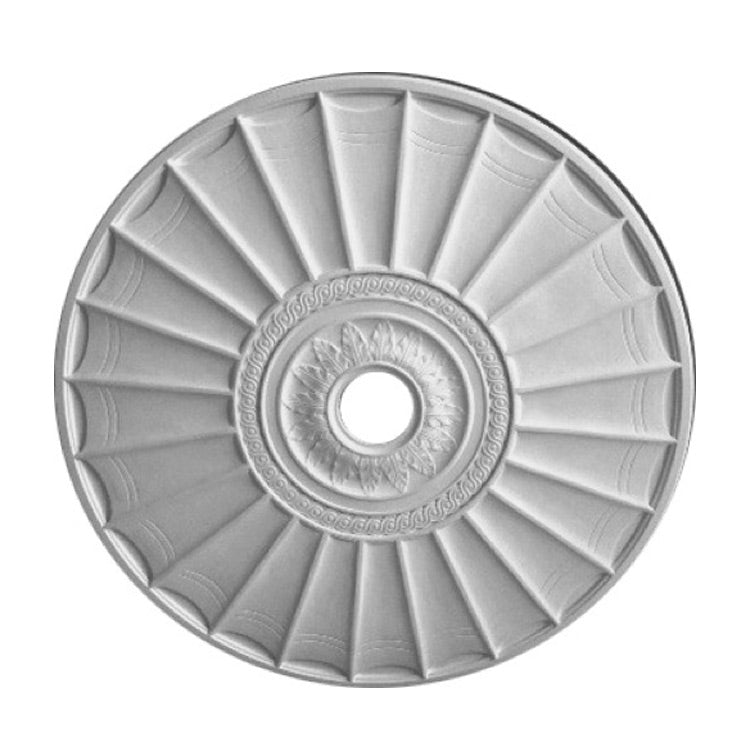 36" (Diam.) x 7/8" (Relief) - Hole: 4-1/4" - Decorative Round Ceiling Medallion - [Plaster Material] - Brockwell Incorporated 