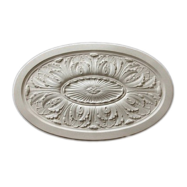 36-3/8" (W) x 22-3/4" (H) x 3/4" (Relief) - Italian Oval Ceiling Medallion - [Plaster Material] - Brockwell Incorporated 