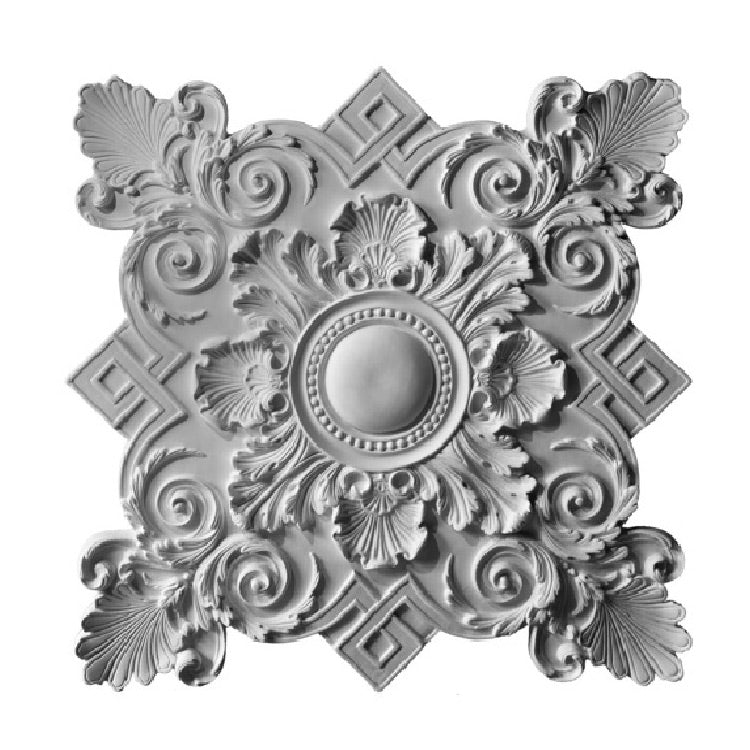 60" (Diam.) x 2" (Relief) - Louis XIV Centerpiece (Comes in 4 Quarters) - [Plaster Material] - Brockwell Incorporated 