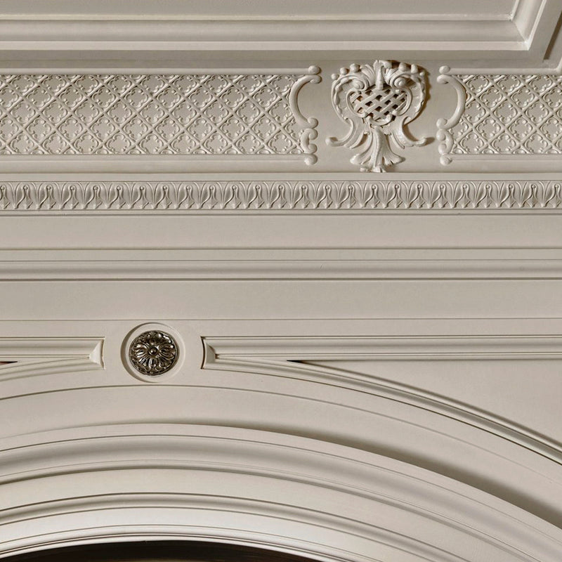 Example of Brockwell Incorporated's Louis XV Plaster Lattice Cove Molding Installed