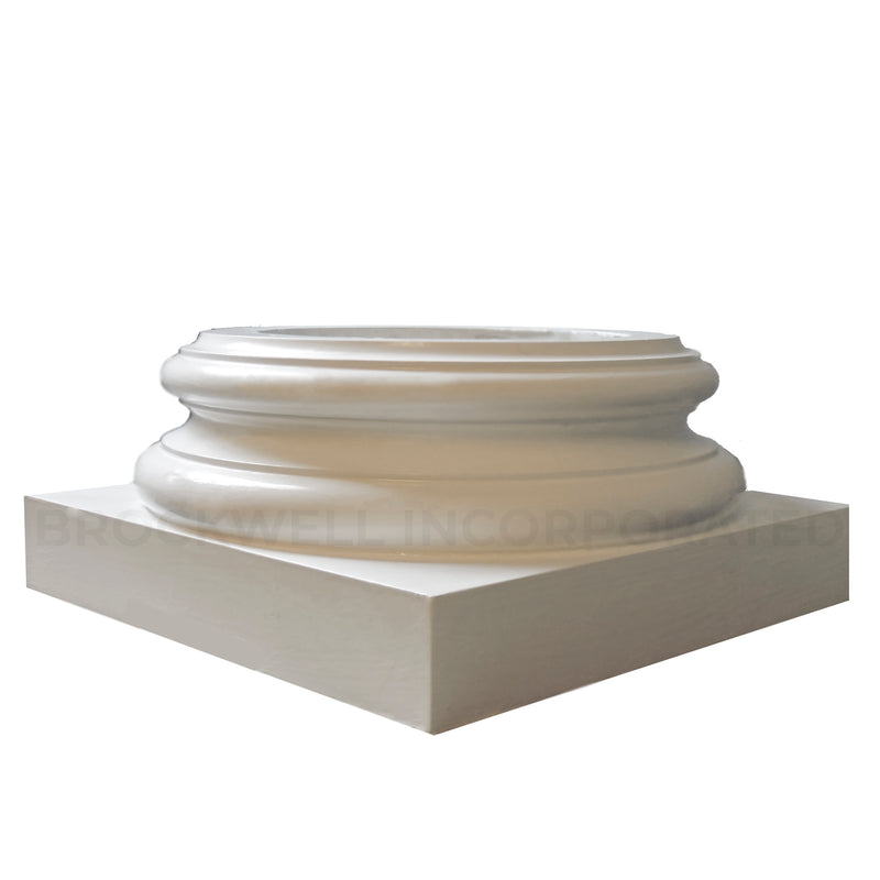 Round interior load-bearing Attic Base molding & plinth for wood columns