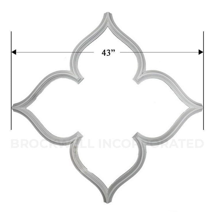43"(On Diagonal) x 1-1/2"(Relief) - Transitional Open Gothic Tracery - [Plaster Material]-CEILINGS-Brockwell Incorporated
