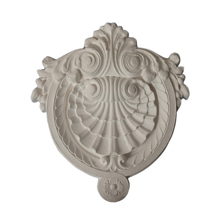 Easy to Install - 10-1/2" (W) x 12" (H) x 1-1/8" (Relief) - Louis XVI Cartouche Applique - [Plaster Material] from Brockwell Incorporated