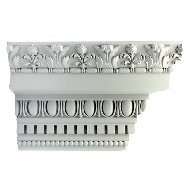 10"(H) x 6-1/4"(Proj.) - Repeat: 4-7/8" - Colonial Style Crown Molding Design - [Plaster Material] - Brockwell Incorporated
