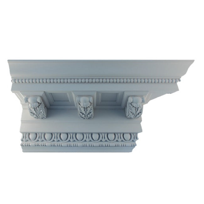 9-1/2"(H) x 8"(Proj.) - Repeat: 6-3/4" - Roman Style Crown Molding Design - [Plaster Material] - Brockwell Incorporated